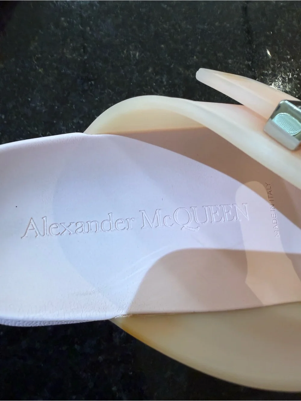 Alexander McQueen Peach to Pink Ombre Jelly Slide Sandals